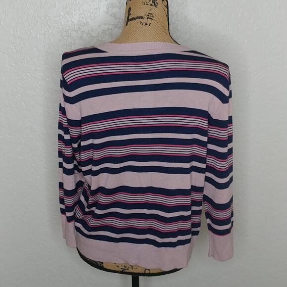 Halogen Striped Cardigan Size Petite Large - Picture 3 of 5